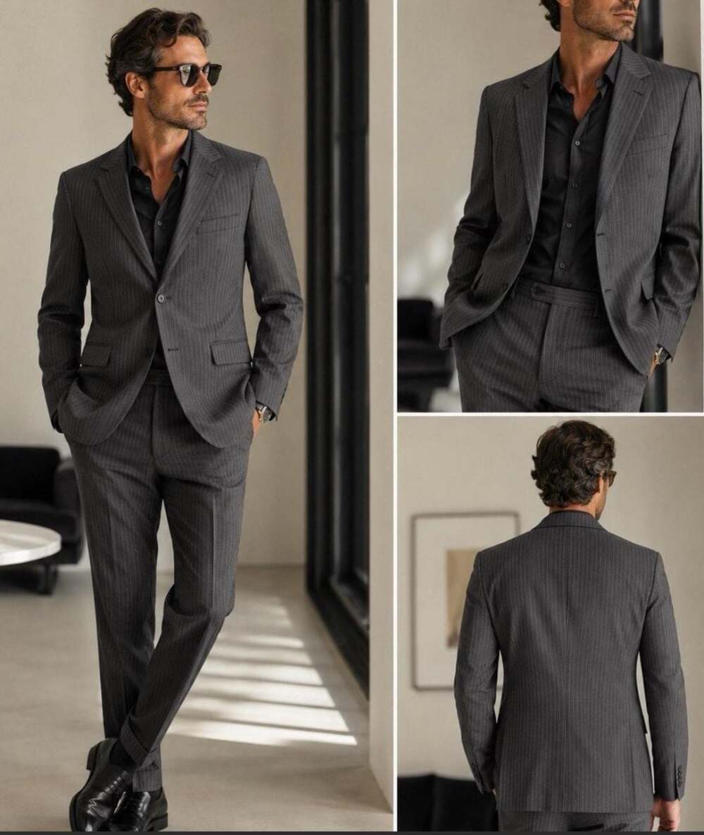 BROOKS BROTHERS Explorer Regent Fit Charcoal Grey Pinstripe Suit Jacket